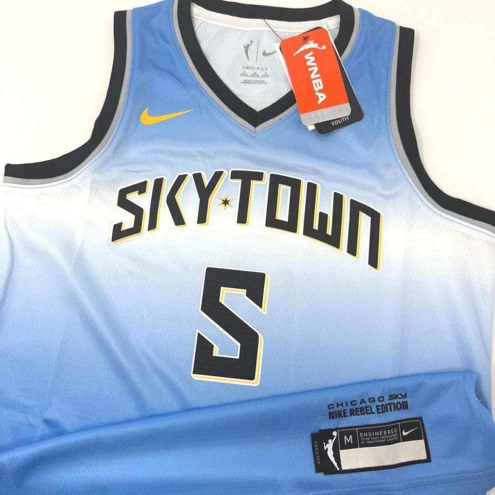 Nike Chicago Sky Angel Reese 5 Skytown Rebel Edition Youth Jersey Medium NEW
